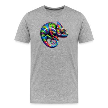 Chameleon - Men's Premium Organic T-Shirt - heather grey - Front - Damien (186cm)