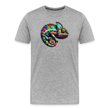 Caméléon - T-shirt bio Premium Homme - gris chiné - Devant - Damien (186cm)