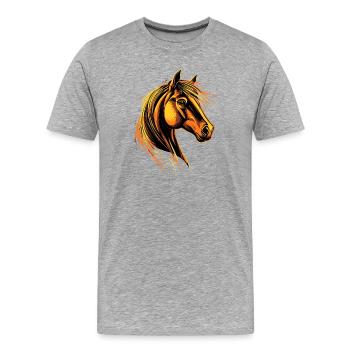 Pony Reitpony Fohlen Reiterin Ponys Reiten Ponyhof - Männer Premium Bio T-Shirt - Grau meliert - Vorne - Damien (186cm)