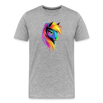 Pony Riding Pony Foal Rider Ponies Riding Pony Farm - Men's Premium Organic T-Shirt - heather grey - Front - Damien (186cm)