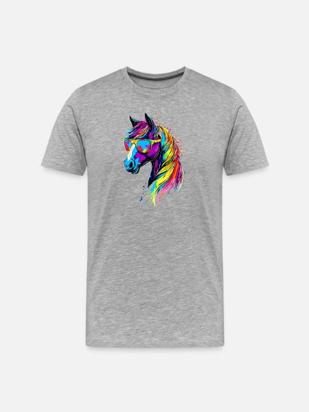 Pony Riding Pony Foal Rider Ponies Riding Pony Farm - Men's Premium Organic T-Shirt - heather grey