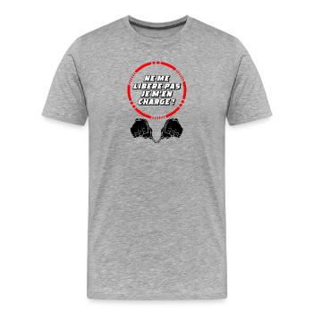 Liberté - T-shirt bio Premium Homme - gris chiné - Devant - Damien (186cm)