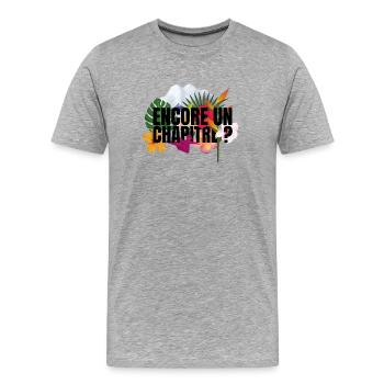 Encore un chapitre Flowers - T-shirt bio Premium Homme - gris chiné - Devant - Damien (186cm)
