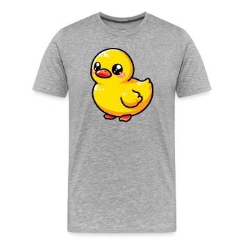 Caneton Canard Canard Canard - T-shirt bio Premium Homme - gris chiné - Devant - Damien (186cm)