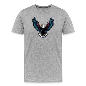 Eagle - Men's Premium Organic T-Shirt - heather grey - Front - Damien (186cm)
