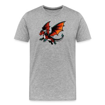 Dragon - Men's Premium Organic T-Shirt - heather grey - Front - Damien (186cm)