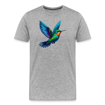 Colibri - T-shirt bio Premium Homme - gris chiné - Devant - Damien (186cm)
