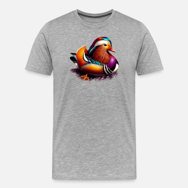 Mandarinente - Männer Premium Bio T-Shirt - Grau meliert
