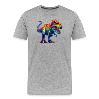 Dinosaurier - Männer Premium Bio T-Shirt - Grau meliert - Vorne - Damien (186cm)