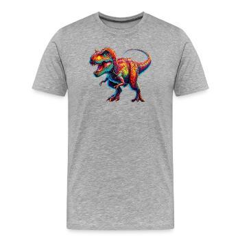 Dinosaurier - Männer Premium Bio T-Shirt - Grau meliert - Vorne - Damien (186cm)