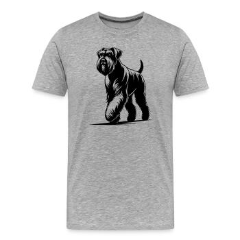 Riesenschnauzer - Männer Premium Bio T-Shirt - Grau meliert - Vorne - Damien (186cm)