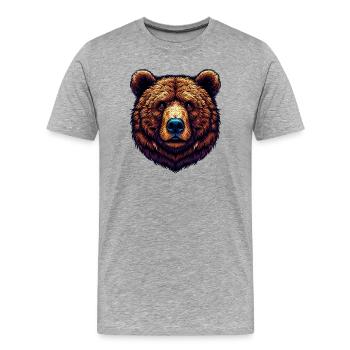 Ours - T-shirt bio Premium Homme - gris chiné - Devant - Damien (186cm)