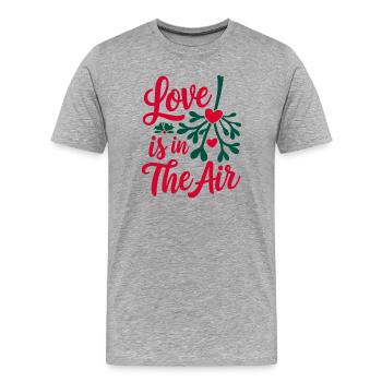 L’amour est dans l’air - Gui - T-shirt bio Premium Homme - gris chiné - Devant - Damien (186cm)