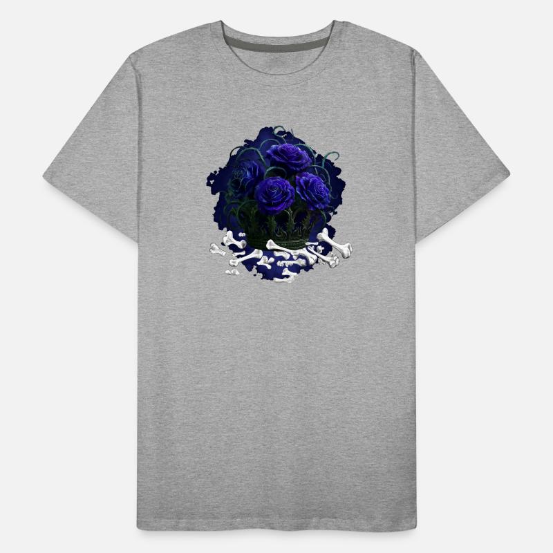 Ranken-Krone und Menschenknochen, gothic design Männer Premium Bio T-Shirt