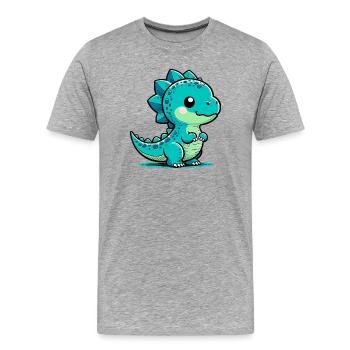 Dinosaure - T-shirt bio Premium Homme - gris chiné - Devant - Damien (186cm)