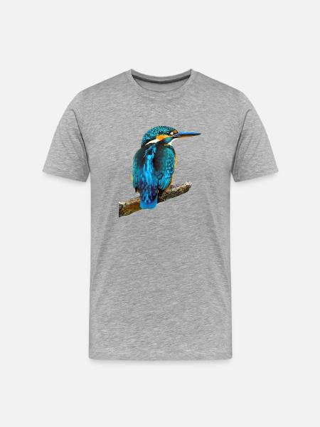 Kingfisher Alcedo atthis - Men's Premium Organic T-Shirt - heather grey