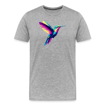 Hummingbird - Men's Premium Organic T-Shirt - heather grey - Front - Damien (186cm)