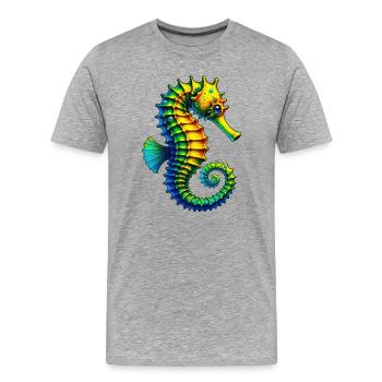 Hippocampe - T-shirt bio Premium Homme - gris chiné - Devant - Damien (186cm)