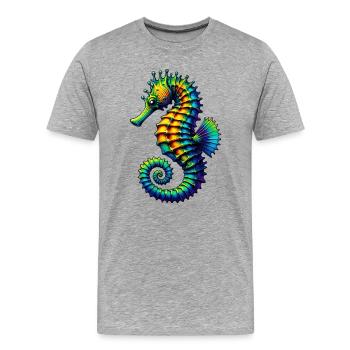 Hippocampe - T-shirt bio Premium Homme - gris chiné - Devant - Damien (186cm)