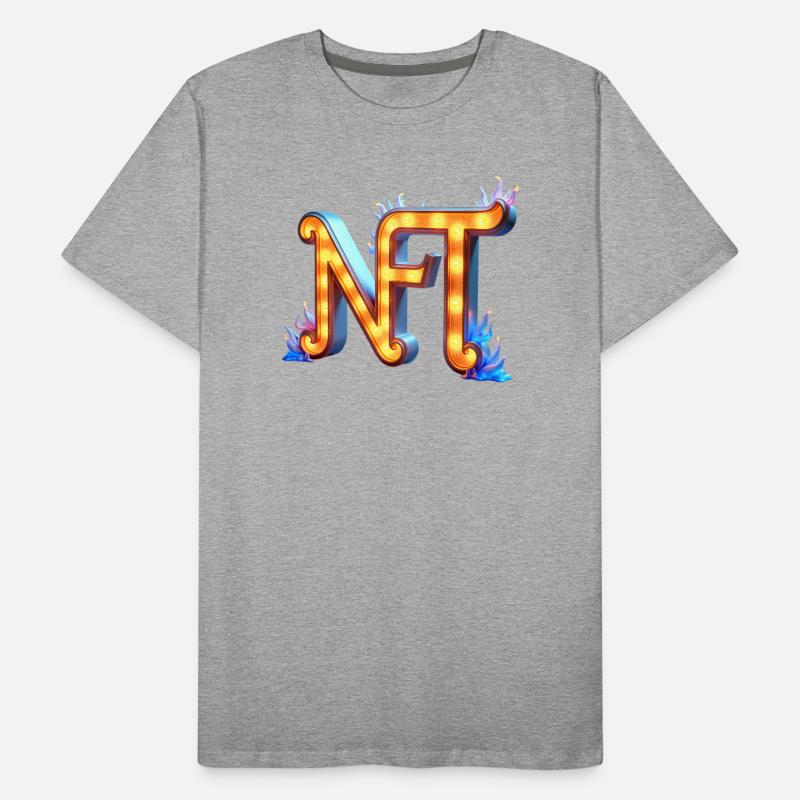 NFT in Lichtern – Leuchtendes Schilderdesign Männer Premium Bio T-Shirt