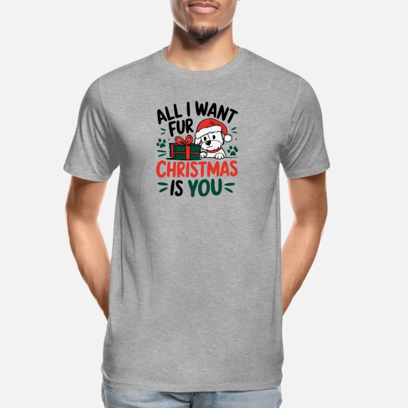 Conception de message de Noël de chiot festif T-shirt bio Premium Homme