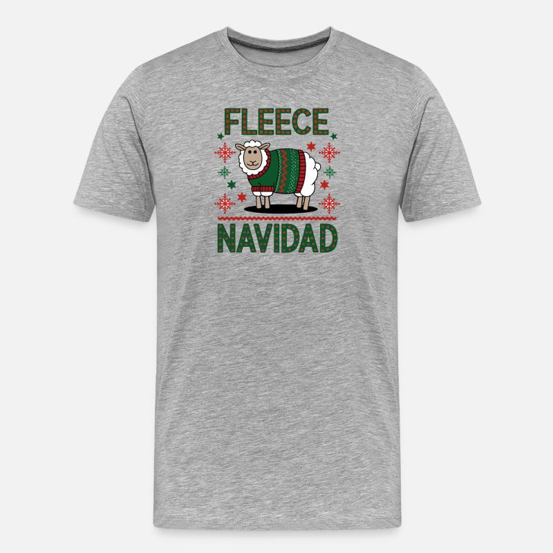 Festliches Schaf Weihnachten Pullover Design - Männer Premium Bio T-Shirt - Grau meliert