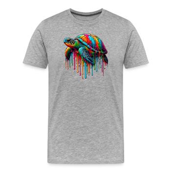 Schildkröte - Männer Premium Bio T-Shirt - Grau meliert - Vorne - Damien (186cm)