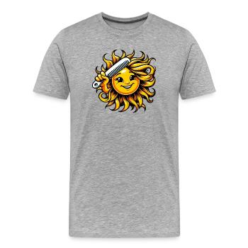 Soleil - T-shirt bio Premium Homme - gris chiné - Devant - Damien (186cm)