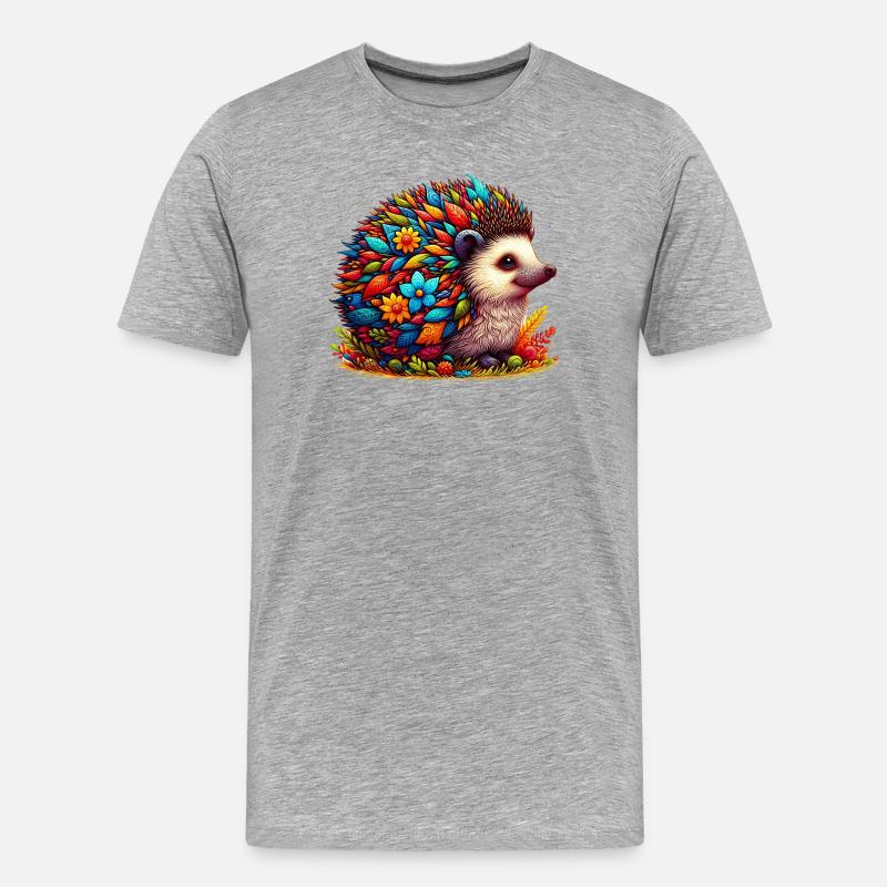 Igel - Männer Premium Bio T-Shirt - Grau meliert