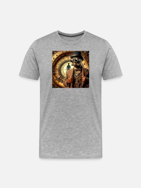 Sherlock Holmes Steampunk - Men's Premium Organic T-Shirt - heather grey