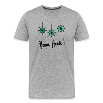 HAPPY NEW YEAR. NEW YEAR'S EVE. NEW YEAR - Men's Premium Organic T-Shirt - heather grey - Front - Damien (186cm)