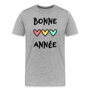 HAPPY NEW YEAR. NEW YEAR'S EVE. NEW YEAR - Men's Premium Organic T-Shirt - heather grey - Front - Damien (186cm)