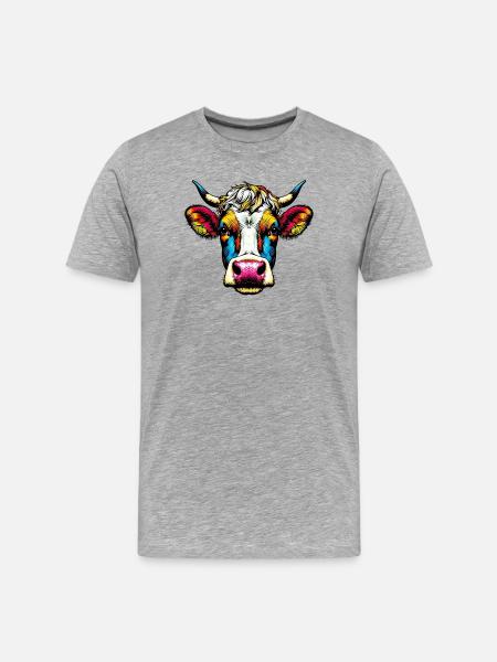 Vache - T-shirt bio Premium Homme - gris chiné