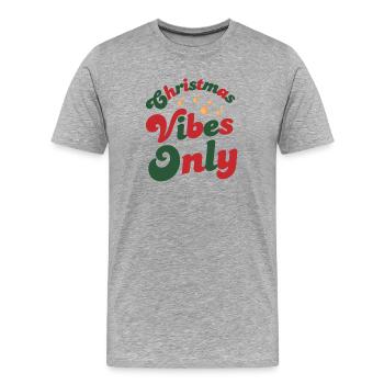 Ambiance de Noël Seulement - T-shirt bio Premium Homme - gris chiné - Devant - Damien (186cm)