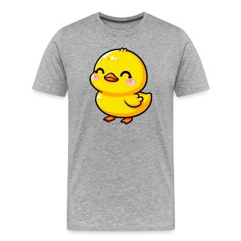 Caneton Canard Canard Canard - T-shirt bio Premium Homme - gris chiné - Devant - Damien (186cm)