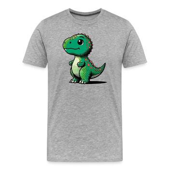 Dinosaure - T-shirt bio Premium Homme - gris chiné - Devant - Damien (186cm)