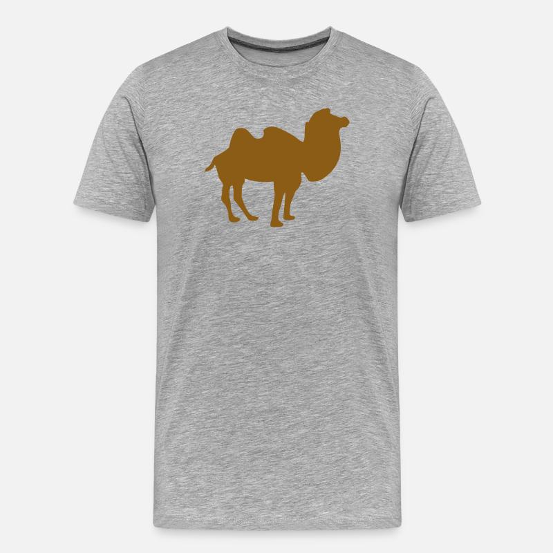 Kamel - Männer Premium Bio T-Shirt - Grau meliert