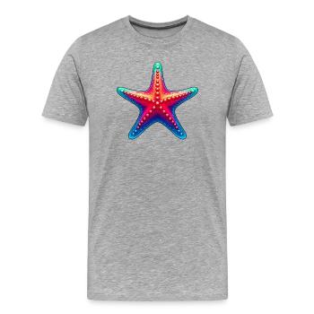 Étoile de mer - T-shirt bio Premium Homme - gris chiné - Devant - Damien (186cm)