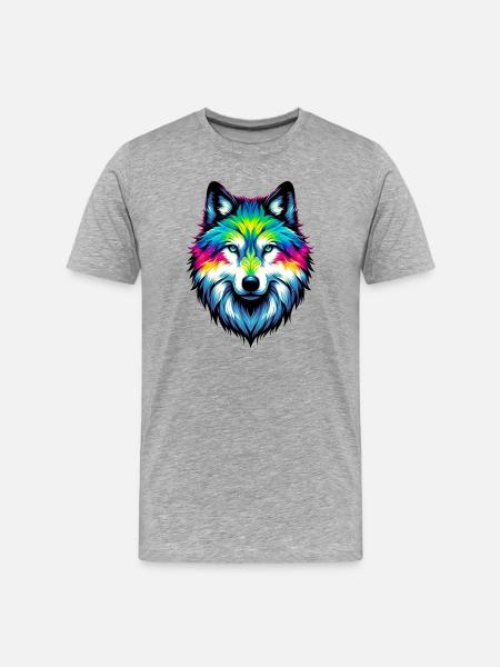 Wolf - Men's Premium Organic T-Shirt - heather grey