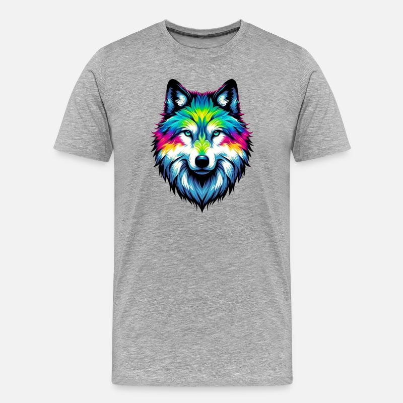 Wolf - Men's Premium Organic T-Shirt - heather grey