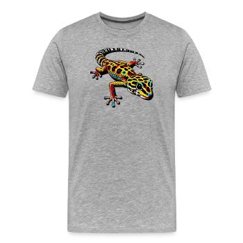 Gecko - Men's Premium Organic T-Shirt - heather grey - Front - Damien (186cm)