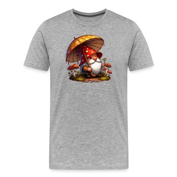 Gnom - Männer Premium Bio T-Shirt - Grau meliert - Vorne - Damien (186cm)