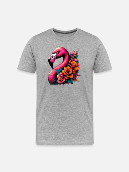 Flamingo - Men's Premium Organic T-Shirt - heather grey