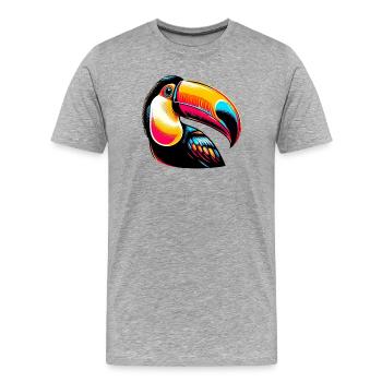 Tukan - Männer Premium Bio T-Shirt - Grau meliert - Vorne - Damien (186cm)