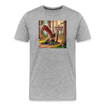 Penis Cock Cock Shneedle Woods - T-shirt bio Premium Homme - gris chiné - Devant - Damien (186cm)