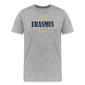 Erasmus EU-Sterne - Männer Premium Bio T-Shirt - Grau meliert - Vorne - Damien (186cm)
