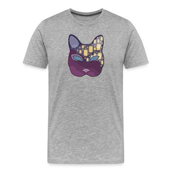 Lantern Neko Mask - Men's Premium Organic T-Shirt - heather grey - Front - Damien (186cm)