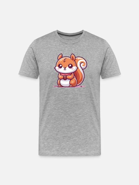 Squirrel with a seed - Men's Premium Organic T-Shirt - heather grey