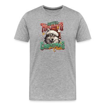 Christmas Wolf - Men's Premium Organic T-Shirt - heather grey - Front - Damien (186cm)