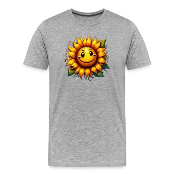 Sunflower - Men's Premium Organic T-Shirt - heather grey - Front - Damien (186cm)